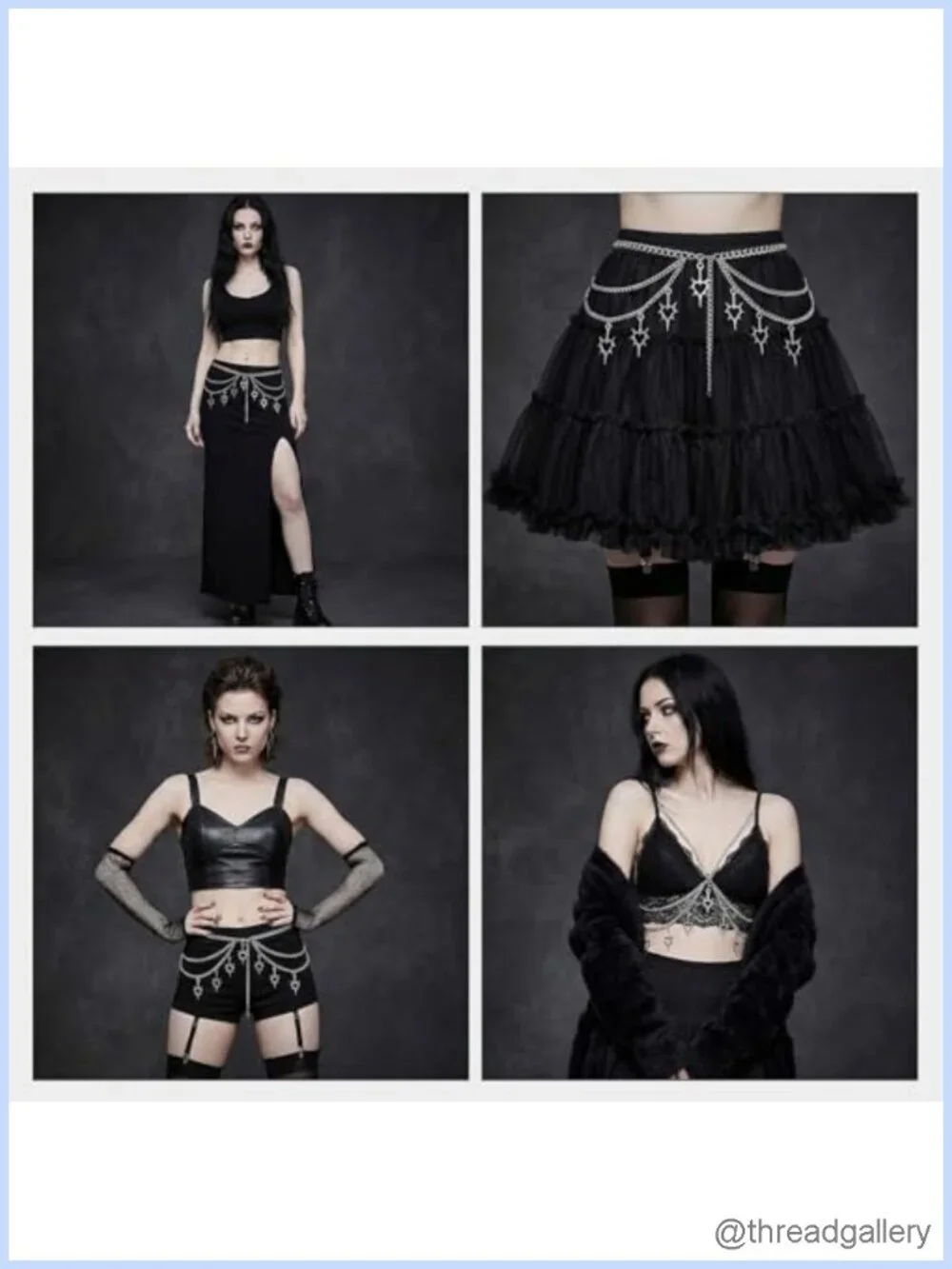 Star Waist Chain Belt Women Gothic Crossover Body Belly Chain Adjustable Metal